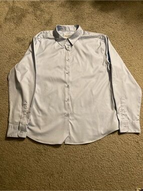 Pendleton Light Blue woman’s -Sleeve Button-Up  14 petite Dress Shirt